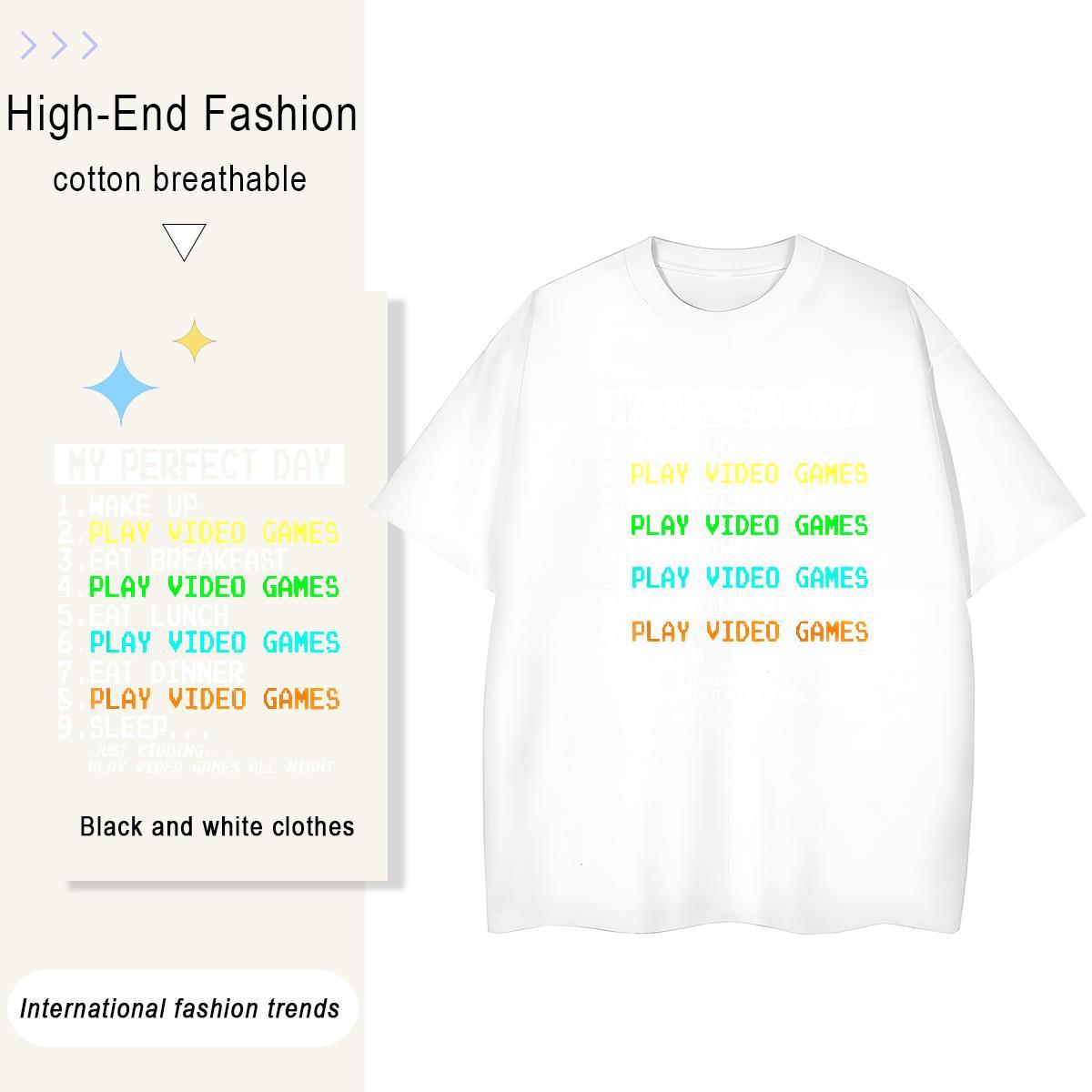 Comfortable Lady T shirt 230g 100% Cotton letter Casual T-Shirts O Neck Short Sleeves Black White Tshirts