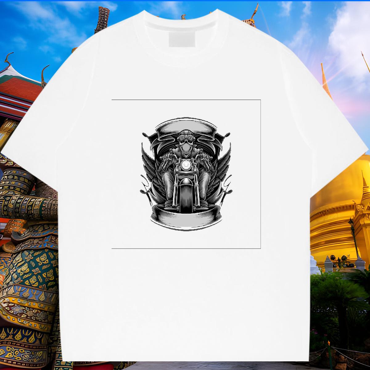 Wholesale Man T Shirts 230g 100% Cotton skull Hip Hop Street Graphic Pure Cotton Tshirts New Designer Wear