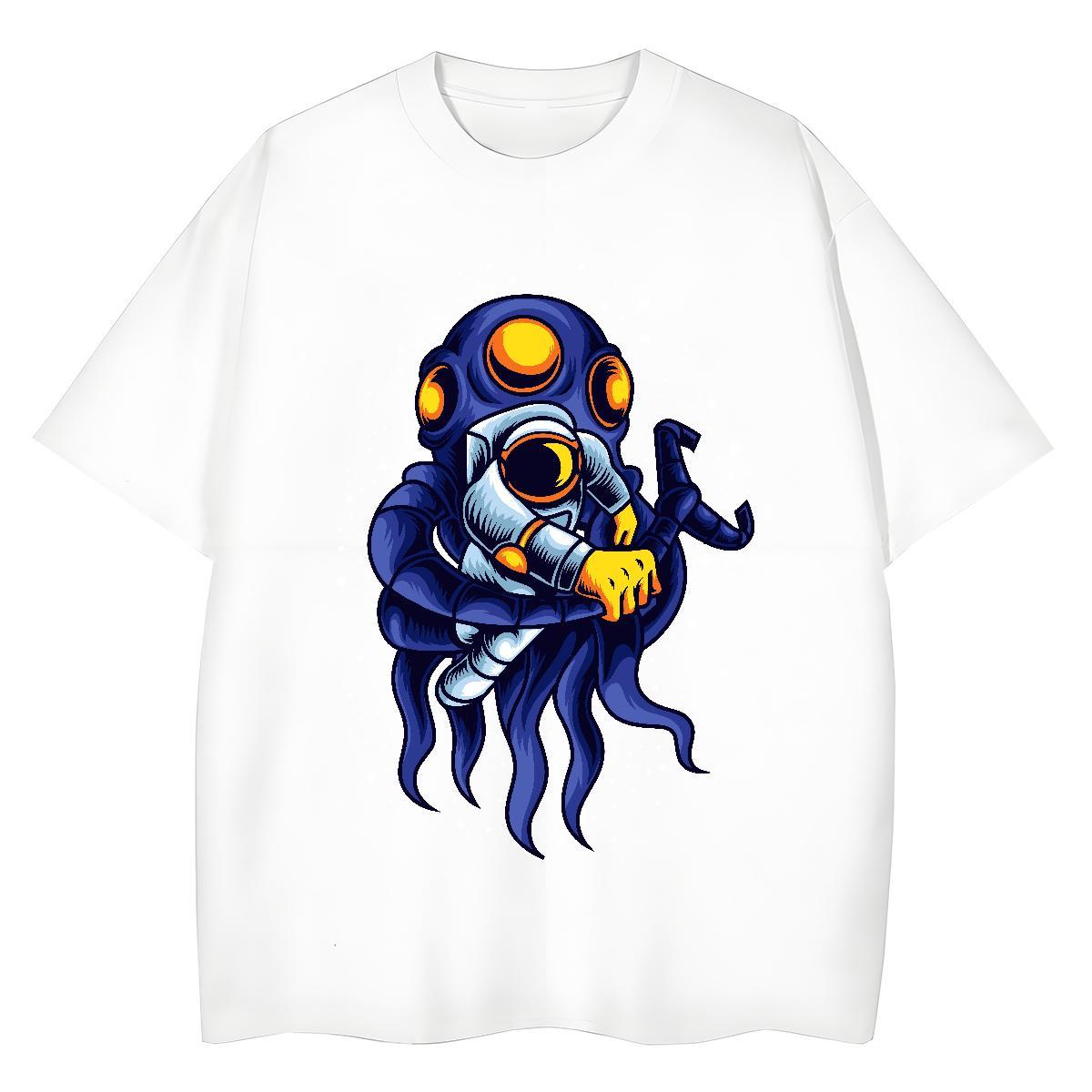 High quality Woman Tshirt 230g Cotton cosmonaut Hip Hop Woman T Shirts Crew Neck Breathable Custom Printing Tees