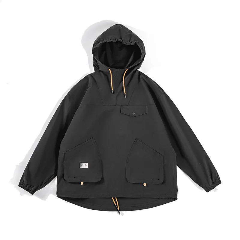 Maden Mountain Outdoor Multipocket Hooded Mens Jackets Spring Oversize Windbreak Parka Ginger Climbing Outerwear Track Jacket 240824