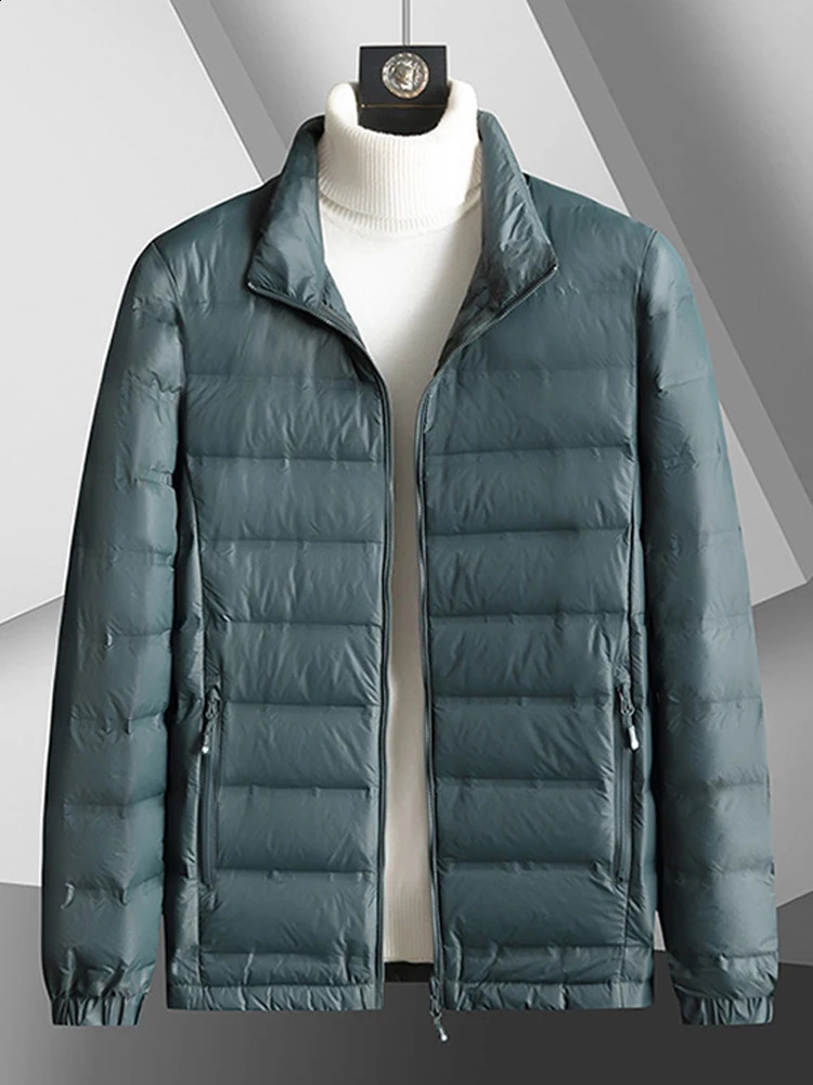 Mens Winter Down Jacket 80% White Duck Hanger Collar Casual Wind Label Warm Plus Size 8XL 240822