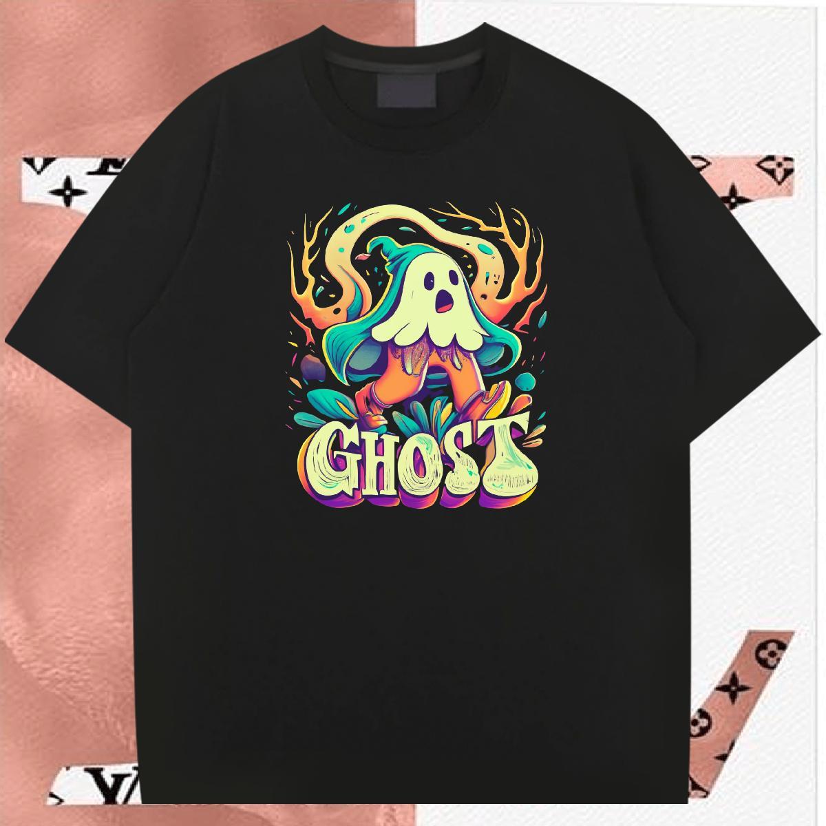 Cool T-Shirts for Men 230g Pure Cotton skull Beach Black Oversized Crew Neck Tshirts Brand Clothes