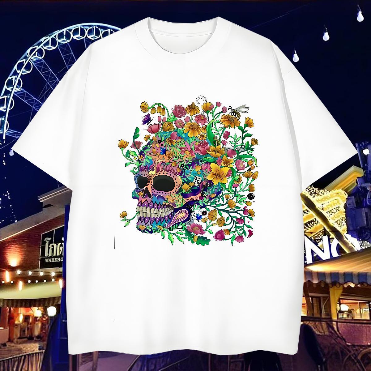 Designer T Shirts Men 230g Pure Cotton colorful Beach Custom Cartoon Short Sleeve Soft Tshirts Customized Wear