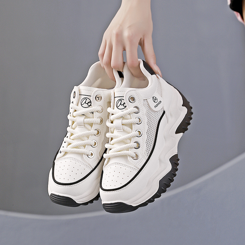 Ddmysports Women S New White Spring And Hollow Thick Soled Summer Mesh Breathable Dad Shoes OUTDOOR