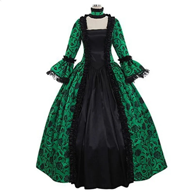 Medieval Renaissance long dress womens Halloween devil pagan witch wedding costume hooded cosplay w240824