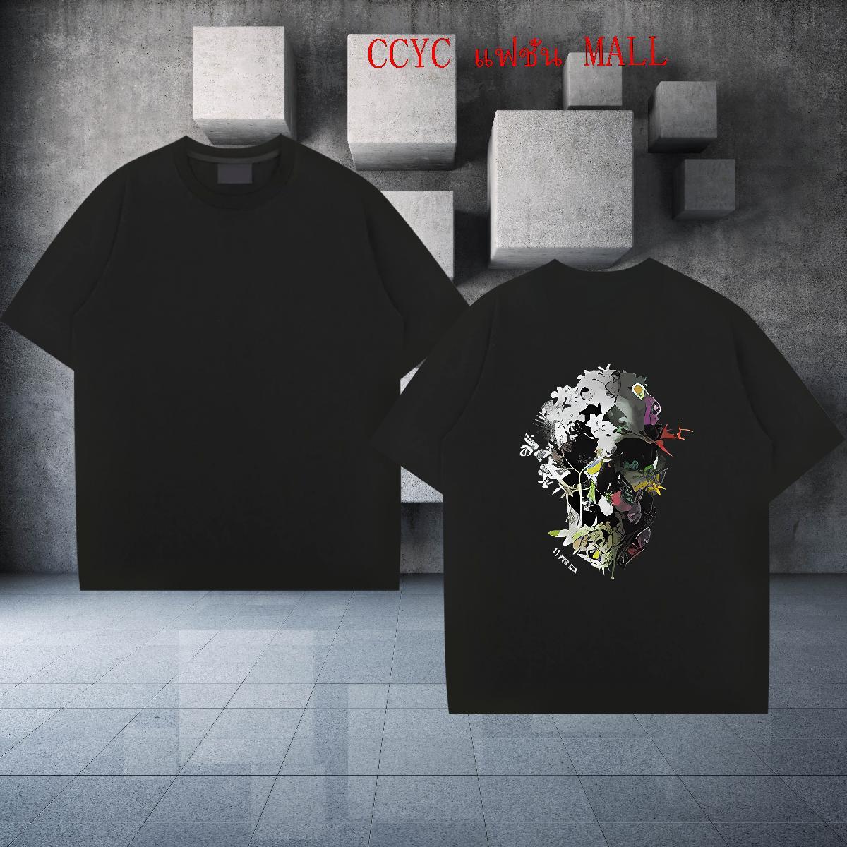 Cool T-Shirts for Men 100% Cotton 230g skull Casual Floral Print Pure Cotton Tshirt for Man Woman Stylist Clothes