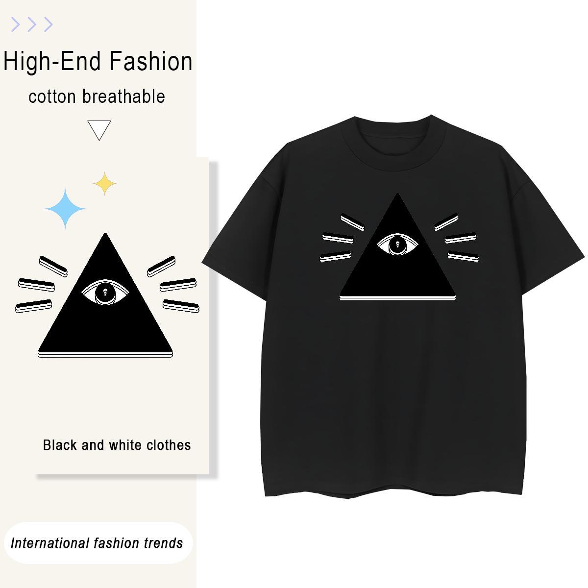 Designer Mens T Shirts 230g Pure Cotton eye of the devil Hip Hop DIY Breathable Soft Tshirts Fashion Casual Tees