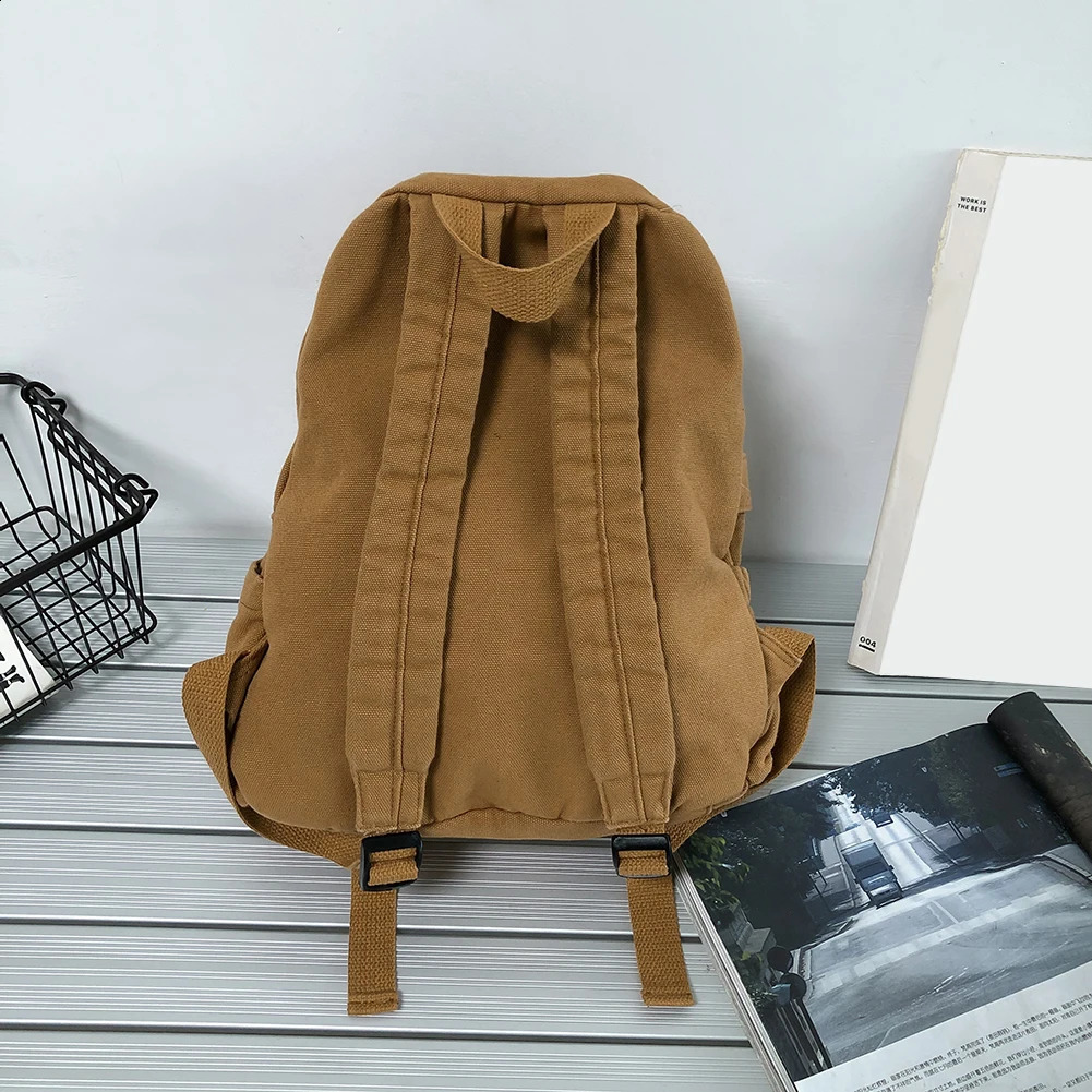 Womens Large Capacity Travel Bag High School College Students Canvas Backpack Laptop Books Bag Casual Commuting Knapsack 240822