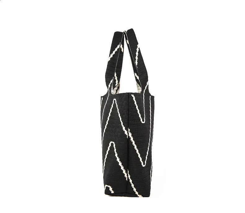 MABULA Square Stripe Large Capacity Woman Tote Handbag Simple Casual Shoulder Purse For Woman Fashion Vintage Phone Satchel 240823
