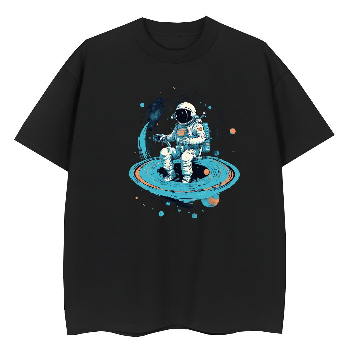 Loose fit Couples T Shirts 230g 100% Cotton universe Casual Sport T-Shirts for Women Breathable Crew Neck Anime Oversized Top Tees