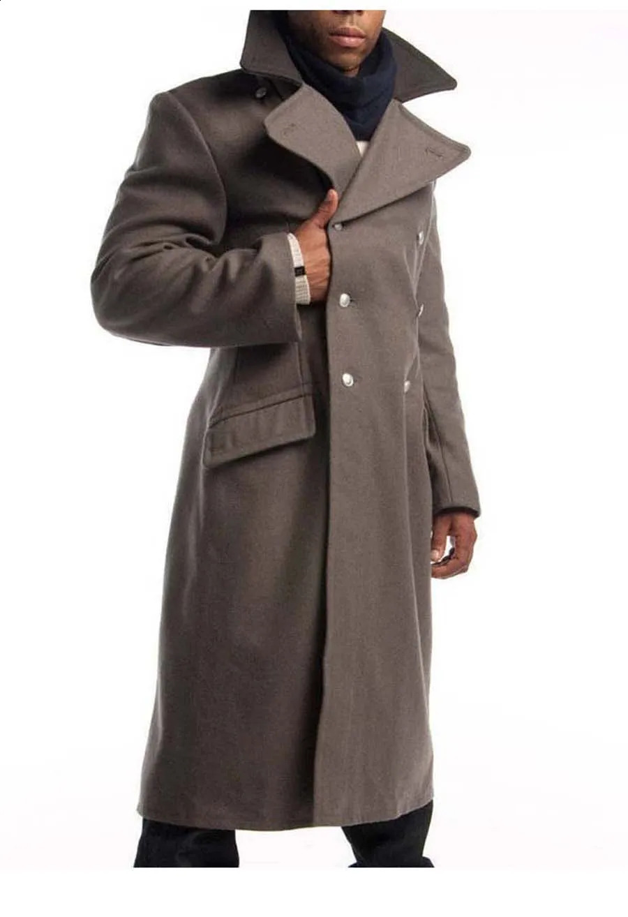 Meimeis homemade YUTU MM gray wool coat mid-length mens military style top 2805 240822