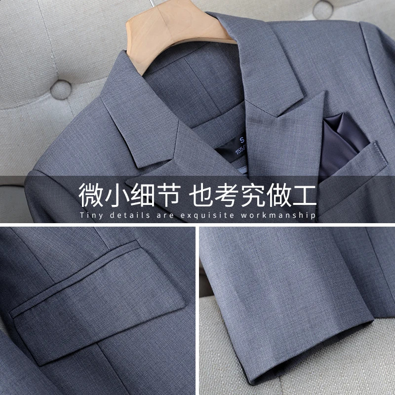 Trend 2024 Spring/Summer New Solid Elegant Irregular Jacket and High Waist Wide Leg Pants Two Piece Womens Office Set 240823