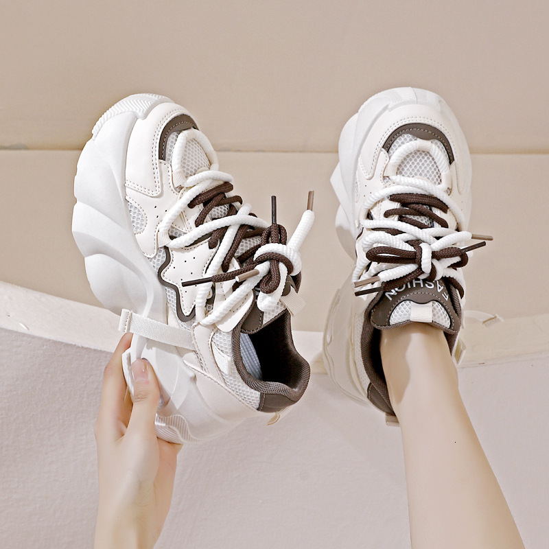 Ddmysports Mesh Breathable Dad For Women Summer New Style Thick Sole Height Increasing White Versatile Casual Sports Shoes OUTDOOR