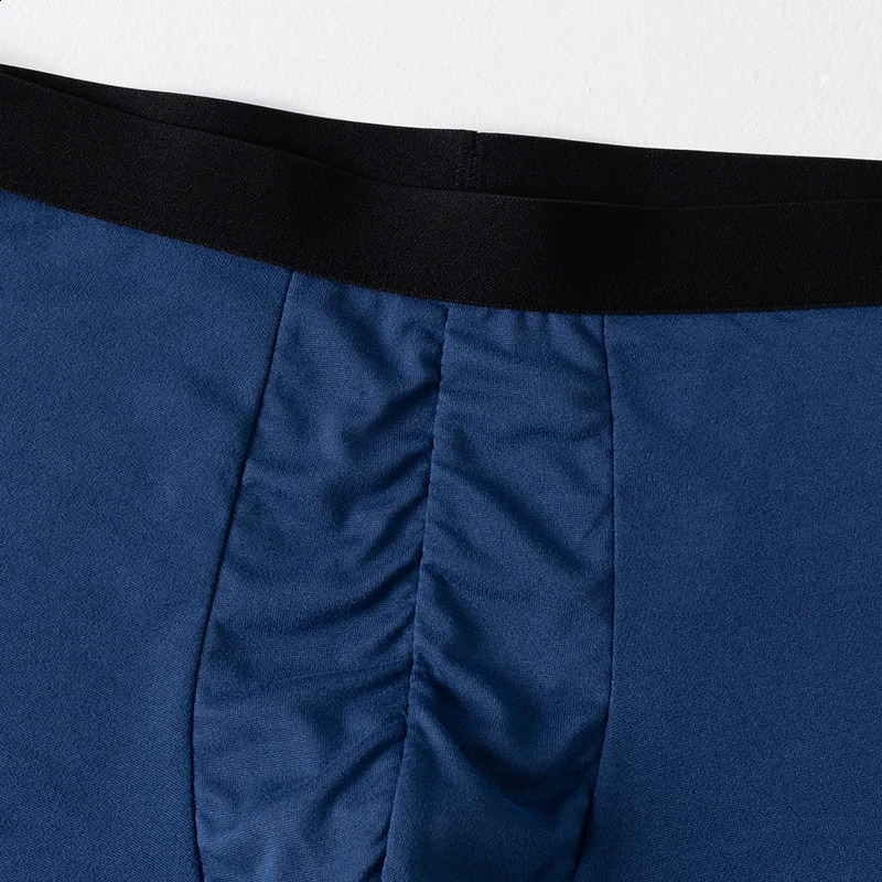 4 packs of European and American size mens solid color sexy boxer underwear antibacterial breathable plus shorts 240822