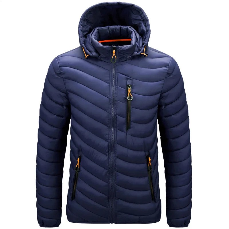 Warm winter jacket mens windproof spring hoodie soft parkour fashionable casual highquality inflatable 240822