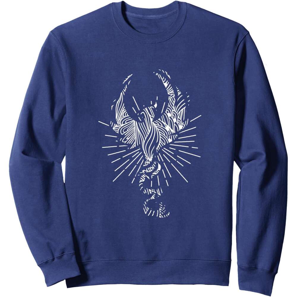Long Sleeve Shirts for Men sweatshirt Phoenix Tribal Tattoo Fire Bird Rising Funny Gift Sweatshirt T shirt Tee Streetwear Casual tops clothes
