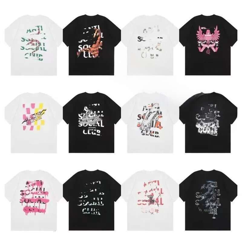 Luxurys Designers Mens A S C T Shirts Fashion Shirt Anti Socials Club Cross Letter Print T-shirt Casual Couple Loose Short Sleeve Tee High Quality
