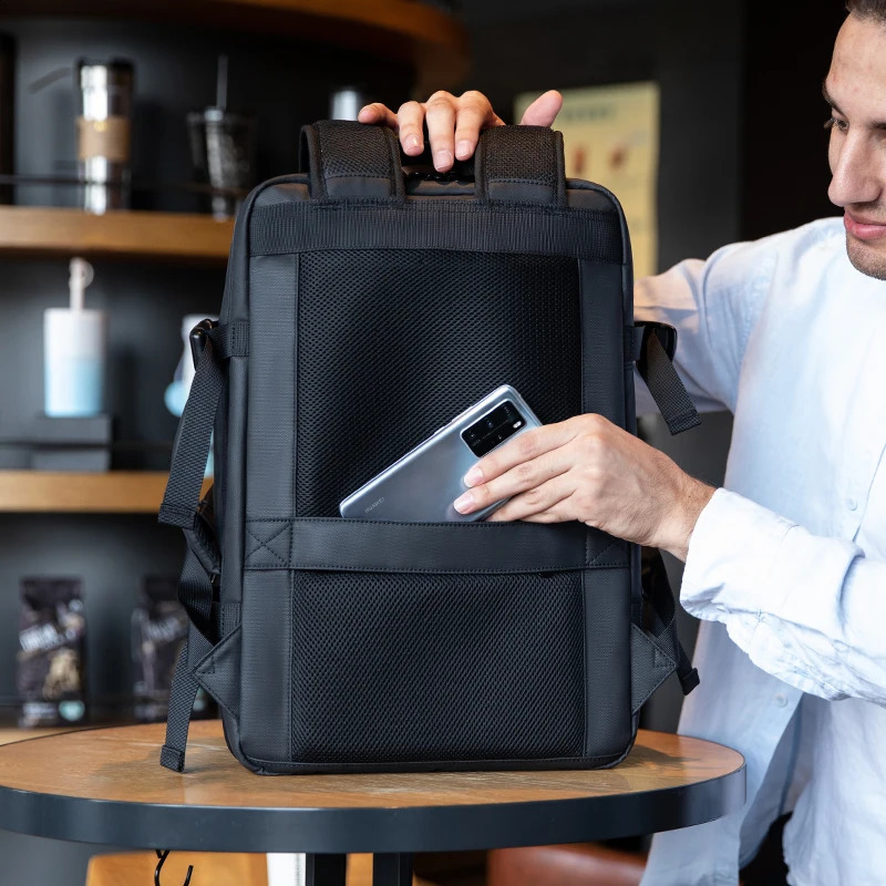 Heroic Knight Travel Men Business School Expandable USB Large Capacity 15.6 Laptop Waterproof Backpack Bag 240822CJ
