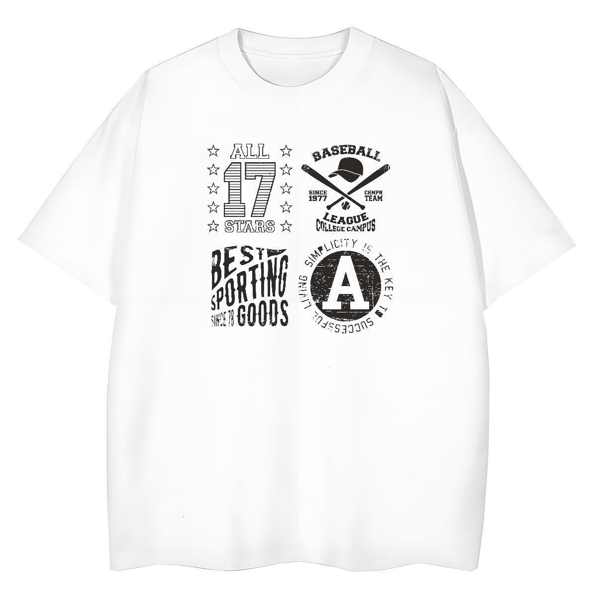Loose fit Couples T Shirts 230g 100% Cotton letter Beach Womens T Shirts Short Sleeve O-Neck DIY Anime Printed Clothings