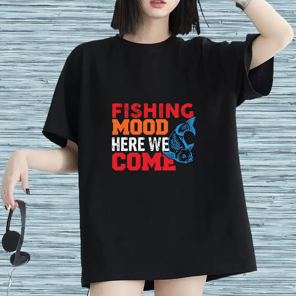 Popular Women Tshirts 230g 100% Cotton fish High Street Hip Hop T-Shirts Breathable Short Sleeve Skull Tees Shirts