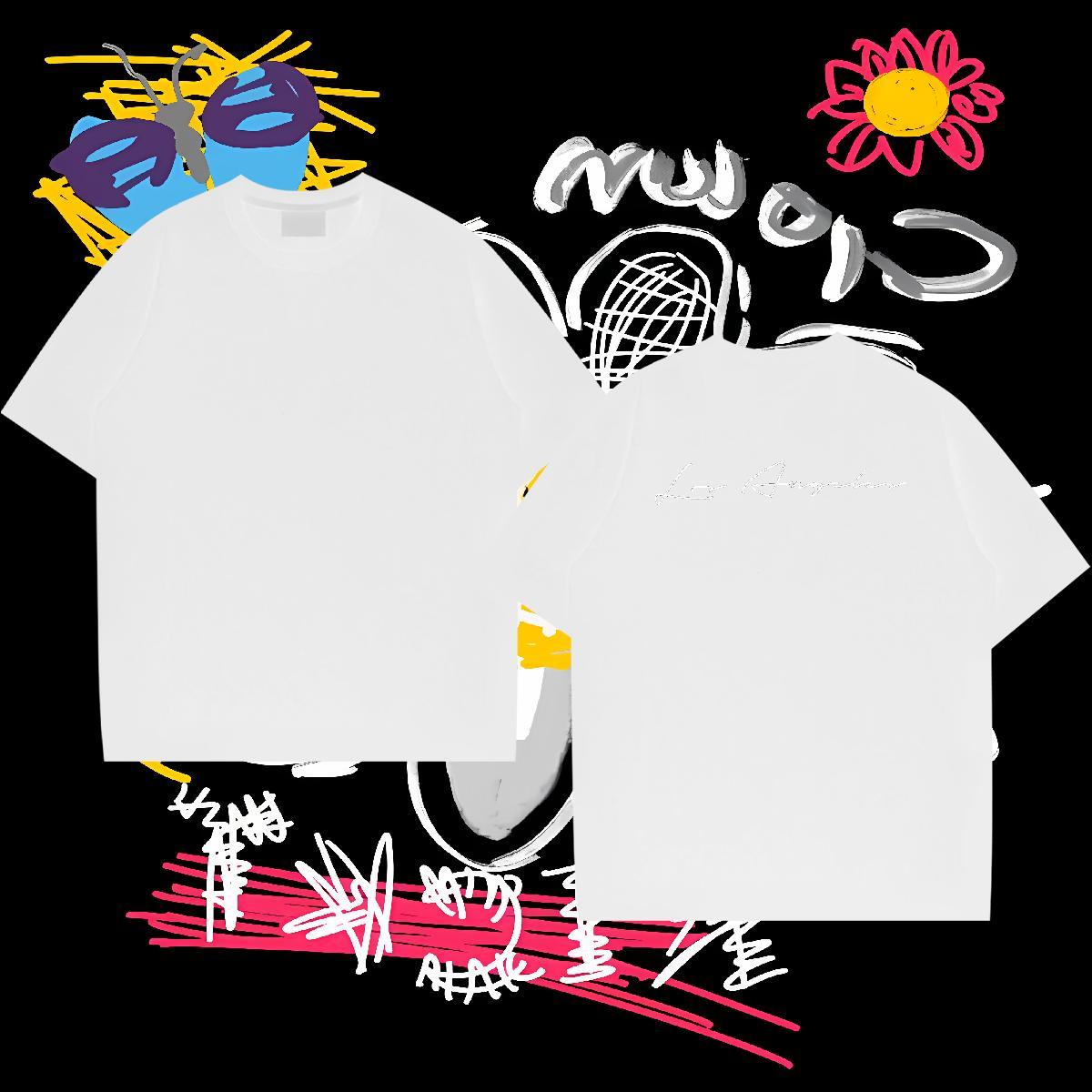Loose T shirt 100% Cotton 230g letter Spring Summer Custom Big Size O-Neck Short Sleeve Men Tops Tees Fashion New Top Tees