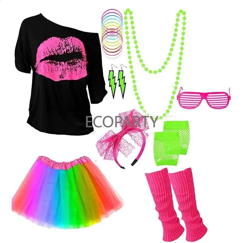 Female Role Playing 80s Theme Retro Party Costume Halloween Disfraz Mujer Sexy Anime 240823