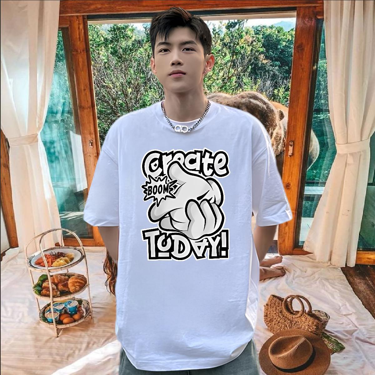 Wholesale Mens T Shirts 100% Cotton 230g hands Home Outdoor Custom Printed O Neck Short Sleeves Men Tops Tees 2024 New Wear