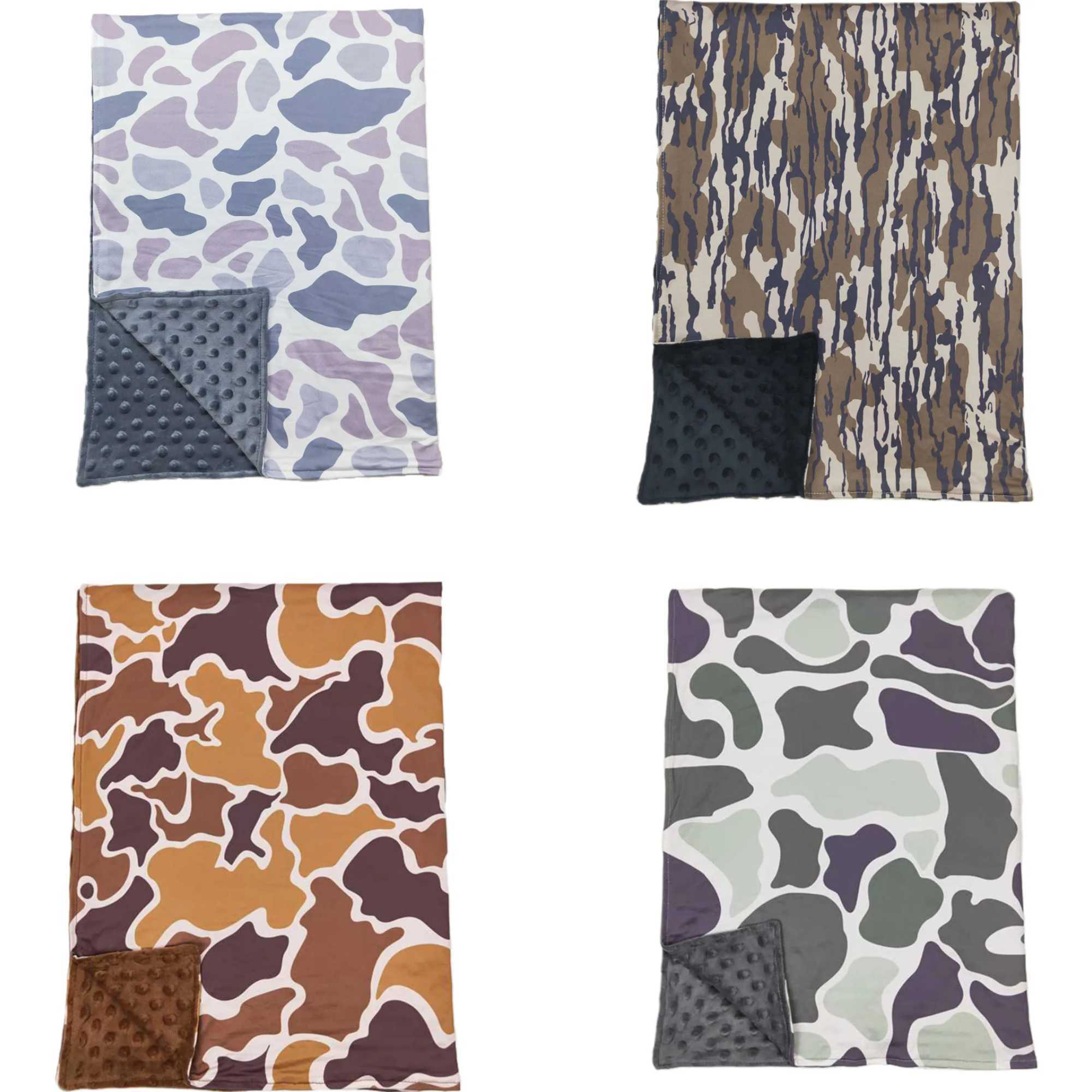Wholesale Kids Baby Girl Bedding Fleece Breathable Camo Blanket Toddler Cotton Flannel Newborn Children Thin QuiltXJ240822