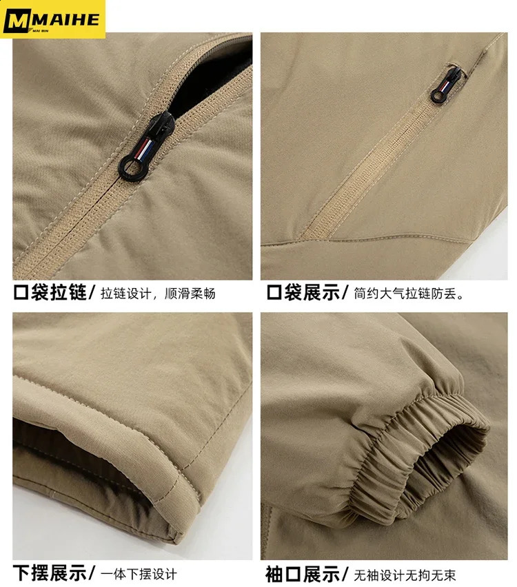 Mens winter jacket retro mountain wool lining windproof hooded mens plus size waterproof Safari Parka 240822