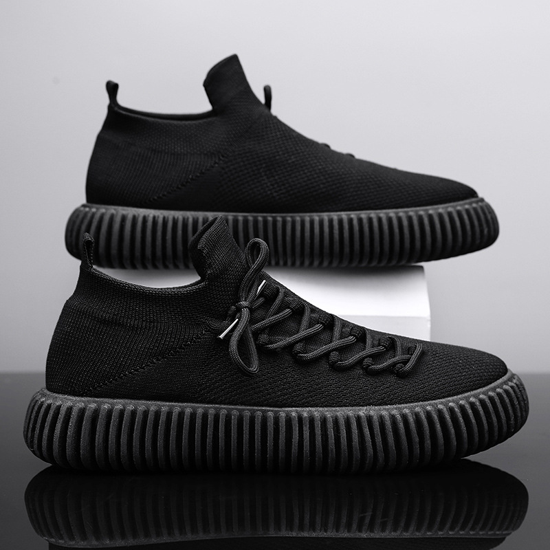Ddmysports Live Broadcast Of Tire Soles Men S Shoes Mesh Fly Woven Breathable Socks Trendy Casual For OUTDOOR