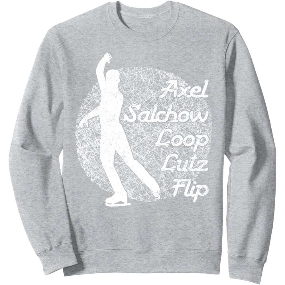 Long Sleeve Shirts for Men sweatshirt Figure Skating Jumps & Spins Funny Ice Lover Gift Sweatshirt T shirt Tee Streetwear Casual tops clothes