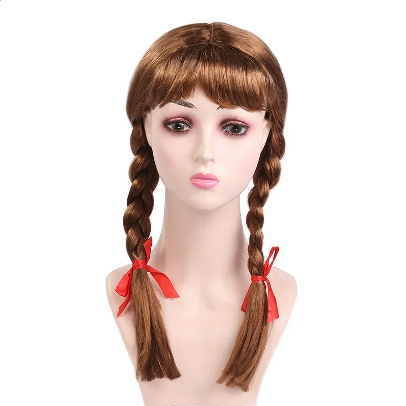Adult Childrens Horror Bride Chucky Annabelle Cosplay Costume Wig Magic Doll Mask Girl Evil Halloween 240823