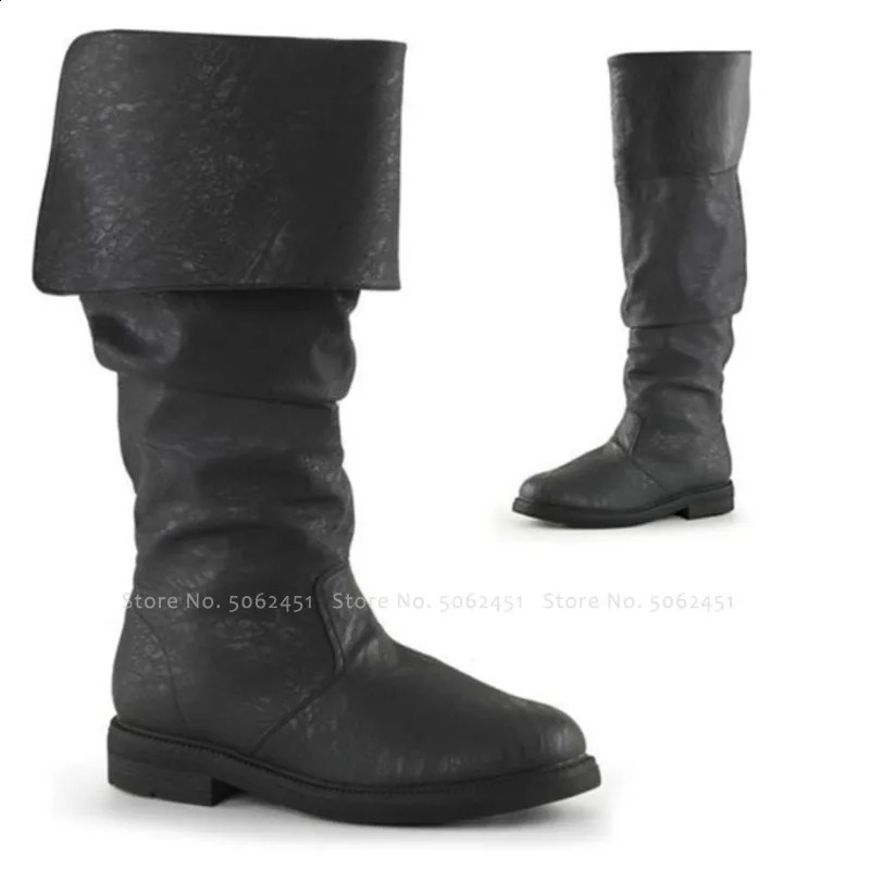 British style medieval retro mens knight role-playing PU leather short ankle boots carnival party womens Gothic executive lace uppers 240823