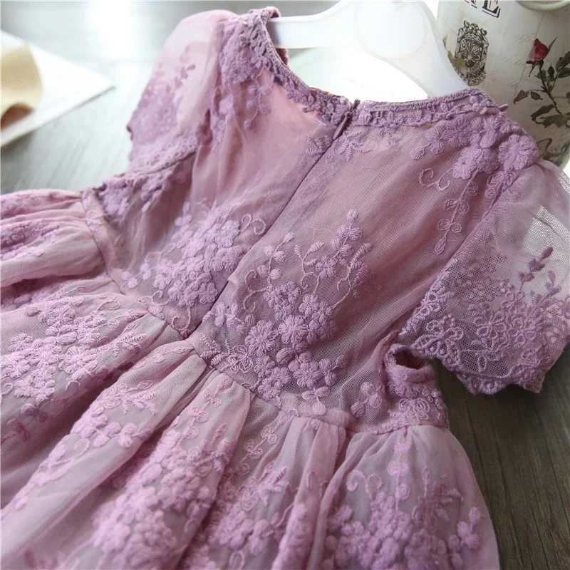 3-8-year-old girls and childrens dresses floral elegant girls dresses childrens dresses lace chiffon childrens casual clothing 2024 summer girls dress