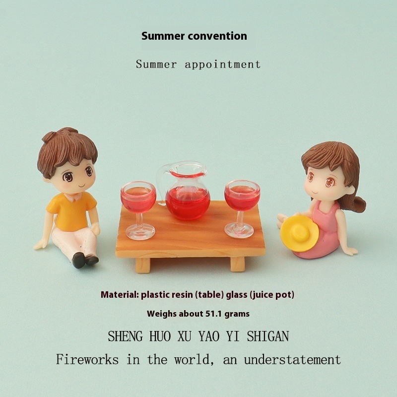 Cute Childhood Dreamhouse Accessories Tiny Dining Table and Beverage Collection