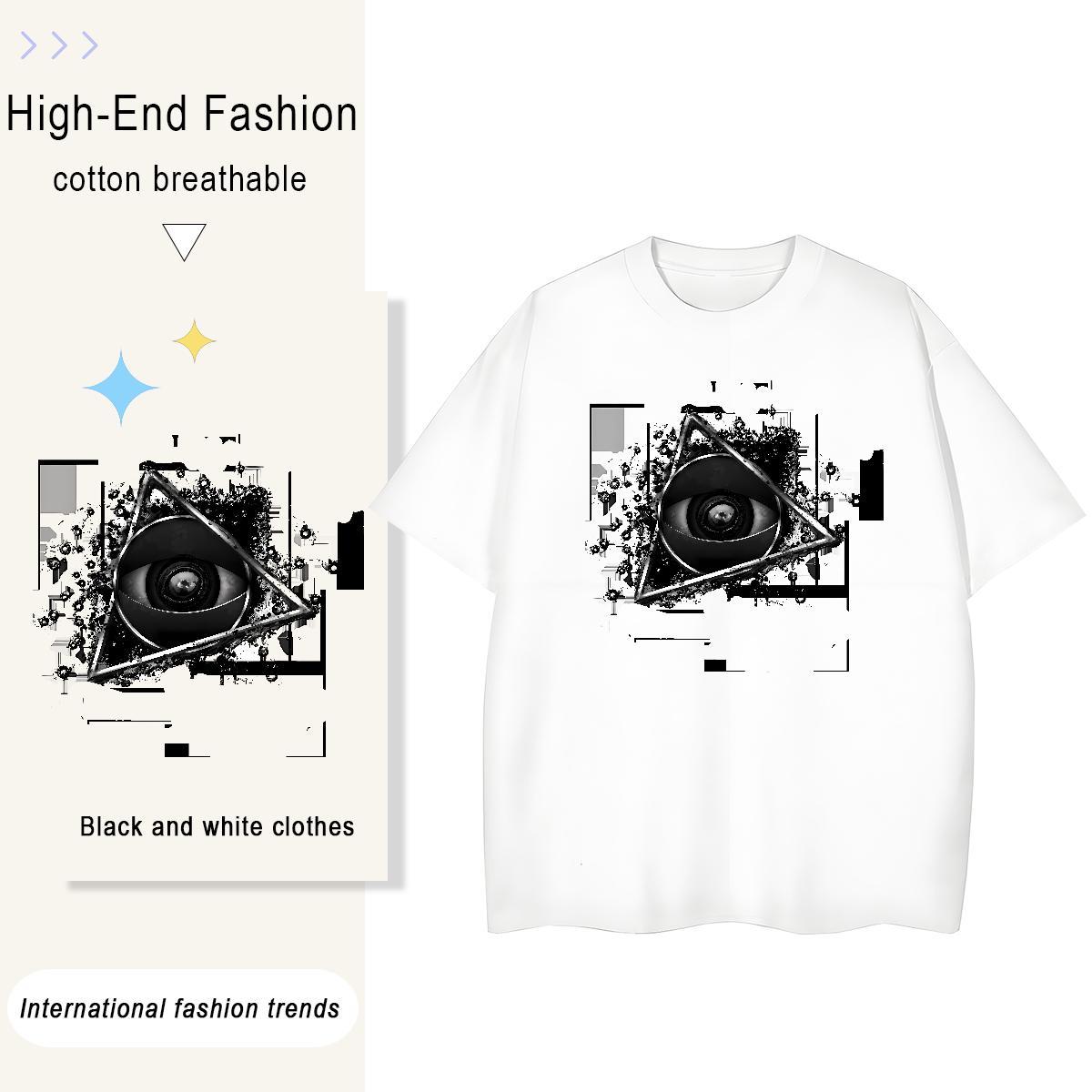 Designer T shirt 230g Cotton eye of the devil Hip Hop Street Asian Size Breathable Men Tops Tees Fashion Design Clothings