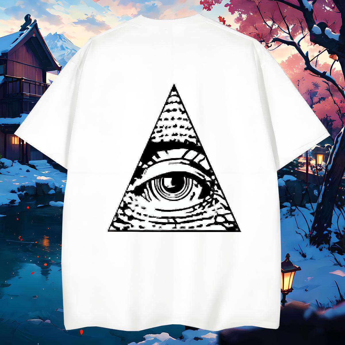 Free Shipping T-Shirts 230g 100% Cotton eye of the devil Sports Casual DIY Logo Oversized Breathable Soft Couples T Shirts Wholesale Polos