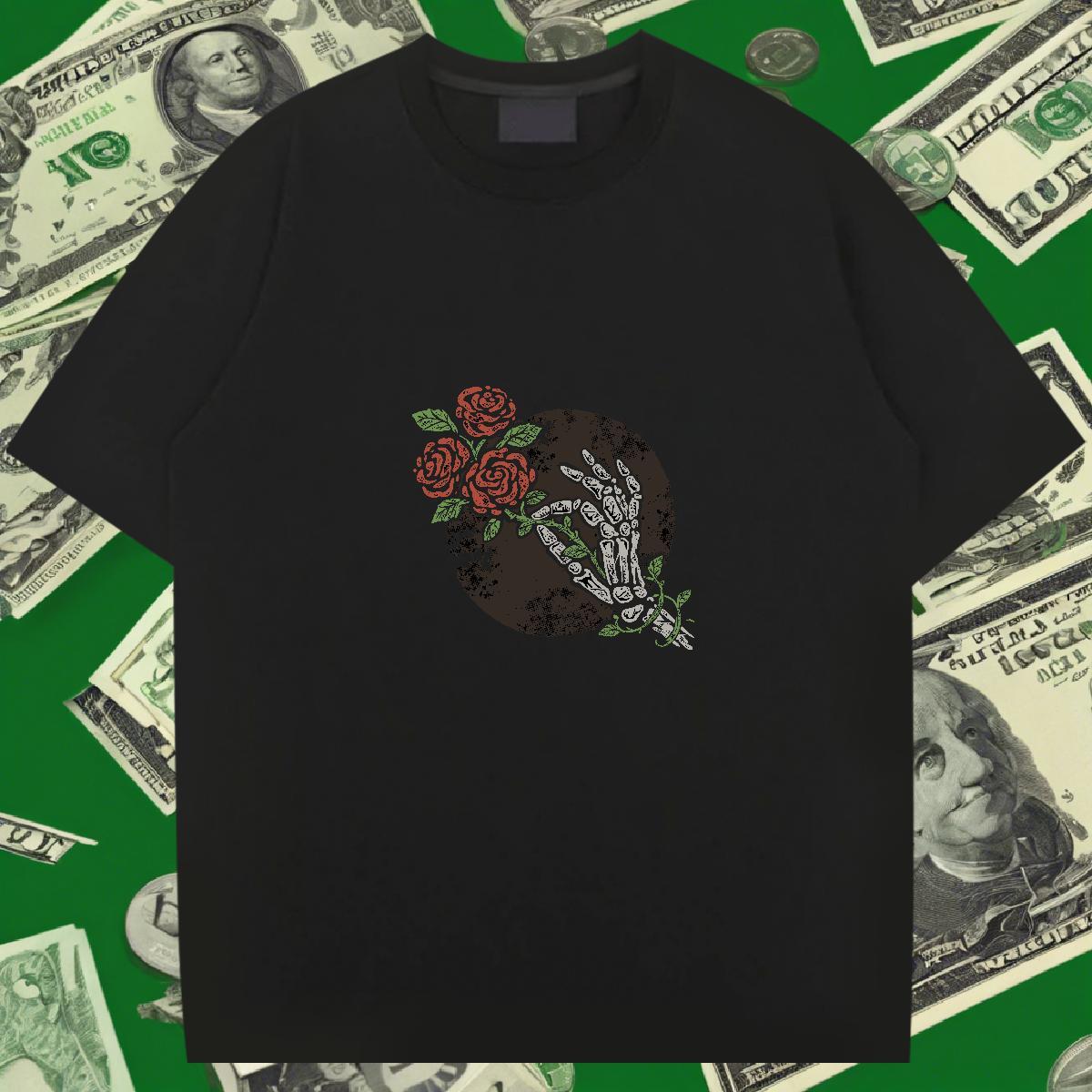 Loose Man T Shirts 100% Cotton 230g skull Street Wear Custom Printing Breathable Short Sleeve Tshirt for Man Woman Customized Clothings