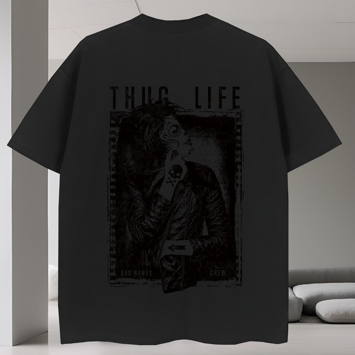 Loose Men T Shirts 230g Pure Cotton skull Street wear Hip Hop Custom Big Size O-Neck Short Sleeve Couples T Shirts New Arrival Clothes