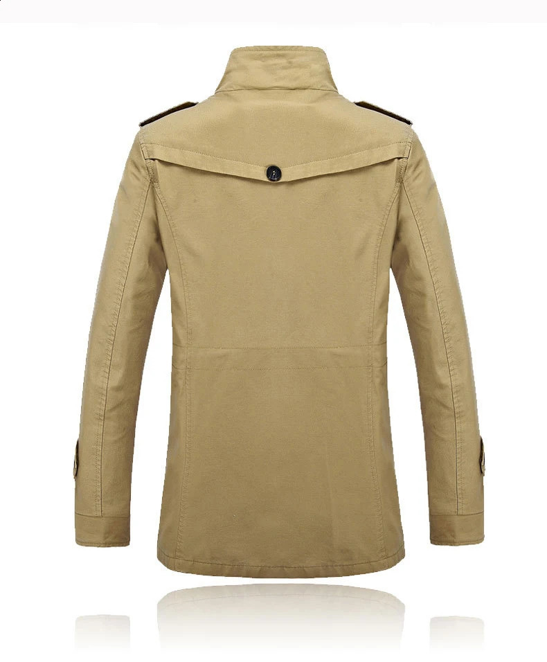 Fitshinling Fashion Buttons Poackets Windbreaker Fashion Elegant Slim Casual Mens Jacket Male Trench Coat Clothing Outerwear 240822