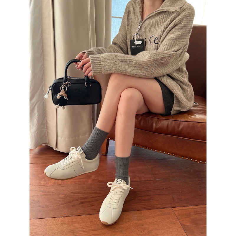 Ddmysports Newcomer Reduction Leather Edition Casual Sports Training Spring New Flat Forrest Gump Women S Board Shoes OUTDOOR