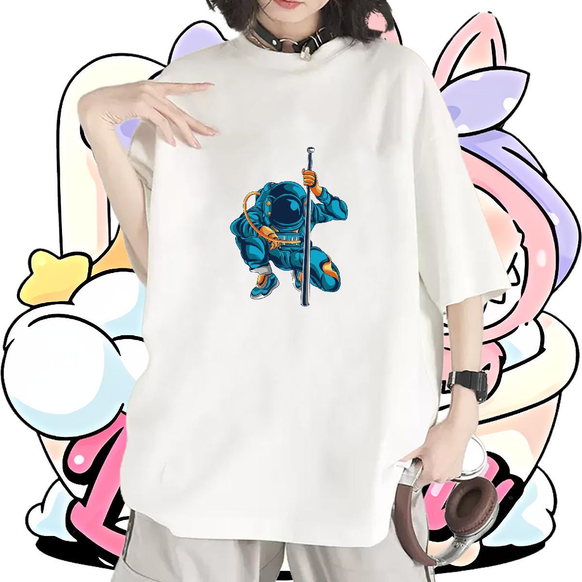 Designer Nice Womens Tshirts 100% Cotton 230g universe Daily Wear T-Shirts Short sleeve Soft Oversized L-4XL Tees