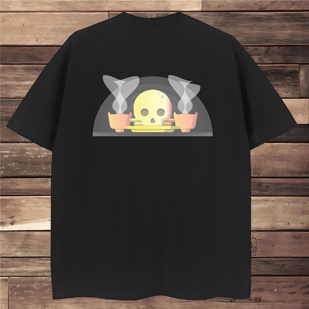 Unisex Mens T Shirts 100% Cotton 230g skull Hip Hop Street Oversized O-Neck Short Sleeve Tshirt for Man Woman Customized Tops Shirt