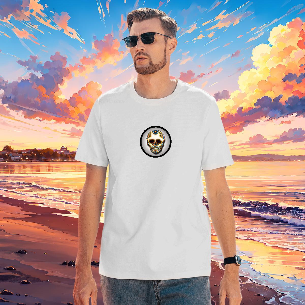 Wholesale T Shirt For Man 100% Cotton 230g skull Sport Custom Printing Breathable Soft Tshirts Brand Wear