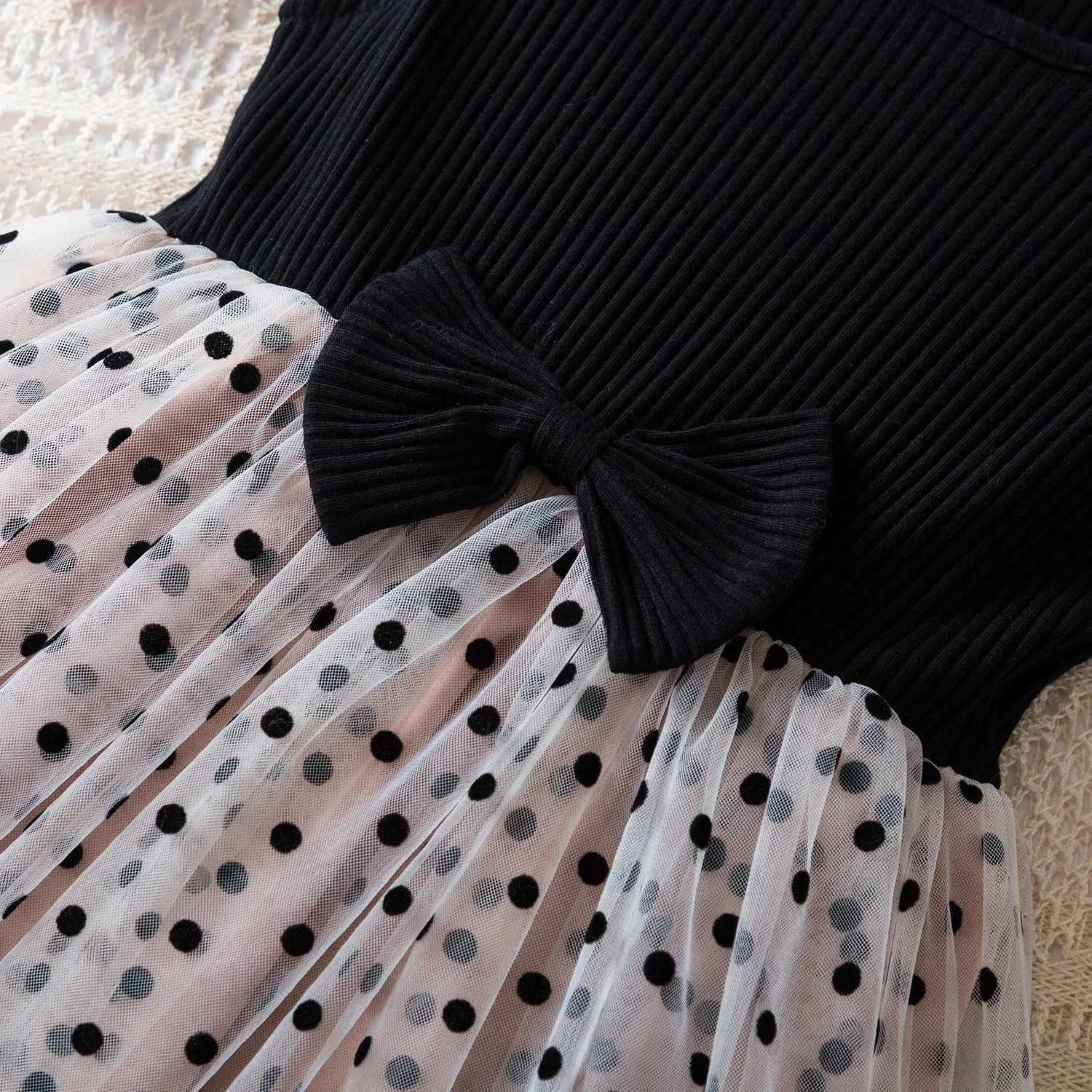 Polka Dotted Princess Dress Girls Clothing Ruffle Sleeves Casual Tutu Girls Party Dress Summer Dress 2-6Y W240823