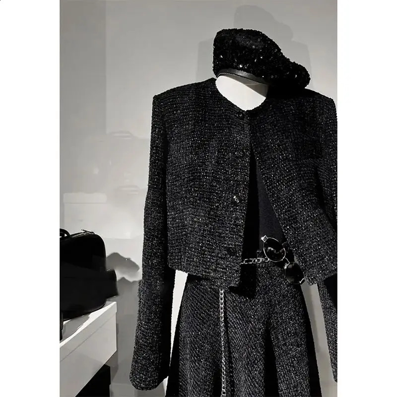 Chic Style Suit High-End Two-Piece Autumn Short Jacket Slimming Skirt Set Women Female Office Lady Clothing High Quality 240823
