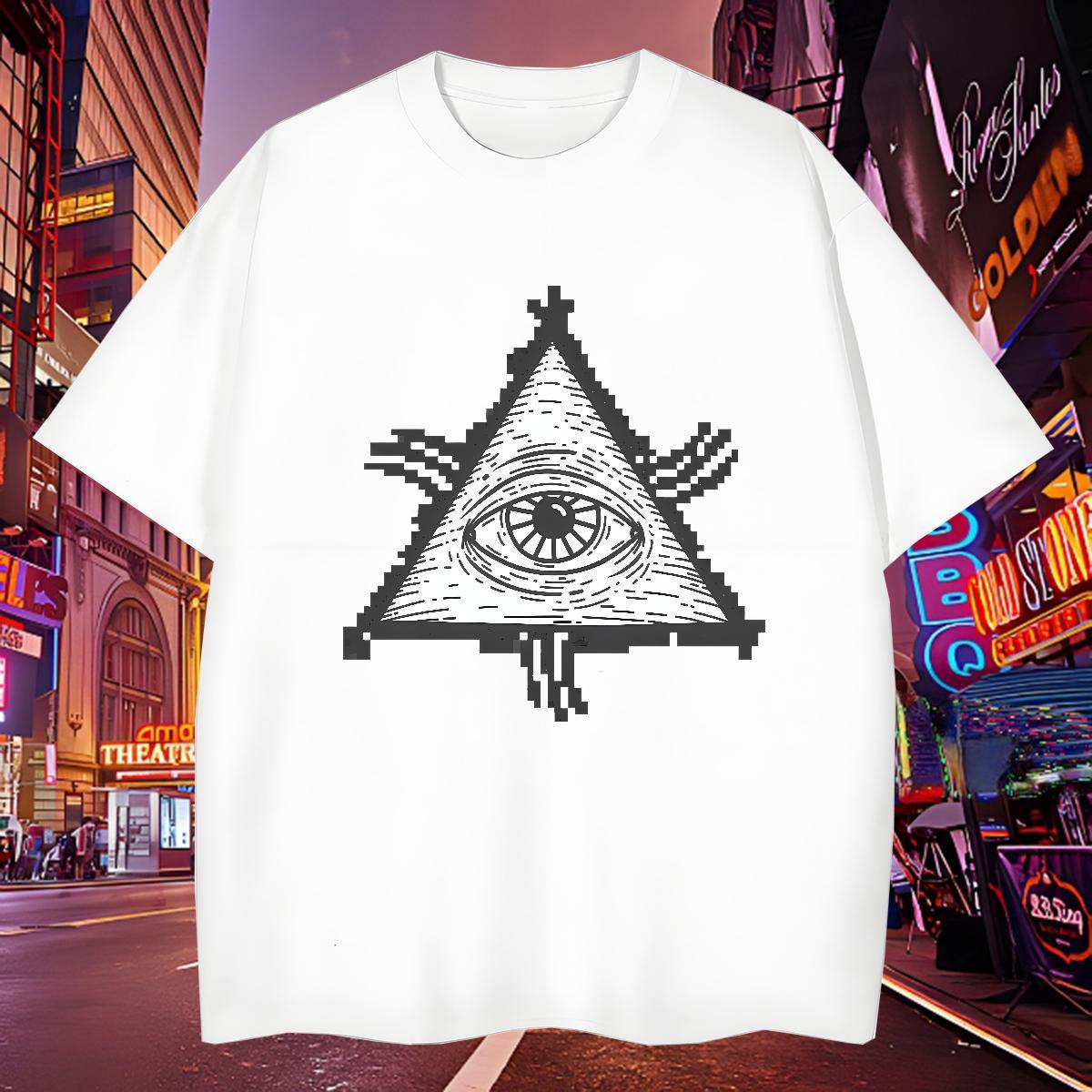 Unisex Man T Shirts 230g 100% Cotton eye of the devil Anime Printing Street Custom Printed Breathable Crew Neck Tshirts Free Shipping Tops