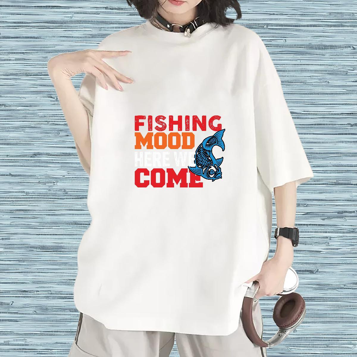 Popular Women Tshirts 230g 100% Cotton fish High Street Hip Hop T-Shirts Breathable Short Sleeve Skull Tees Shirts
