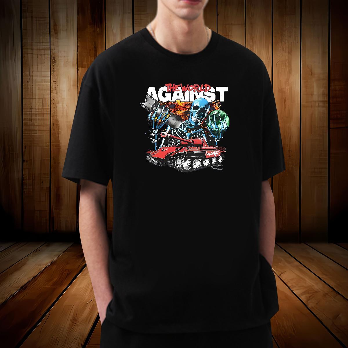 Classic T Shirts Men 100% Cotton 230g skull Sport Floral Print Breathable Mens Tshirts 2024 New Wear