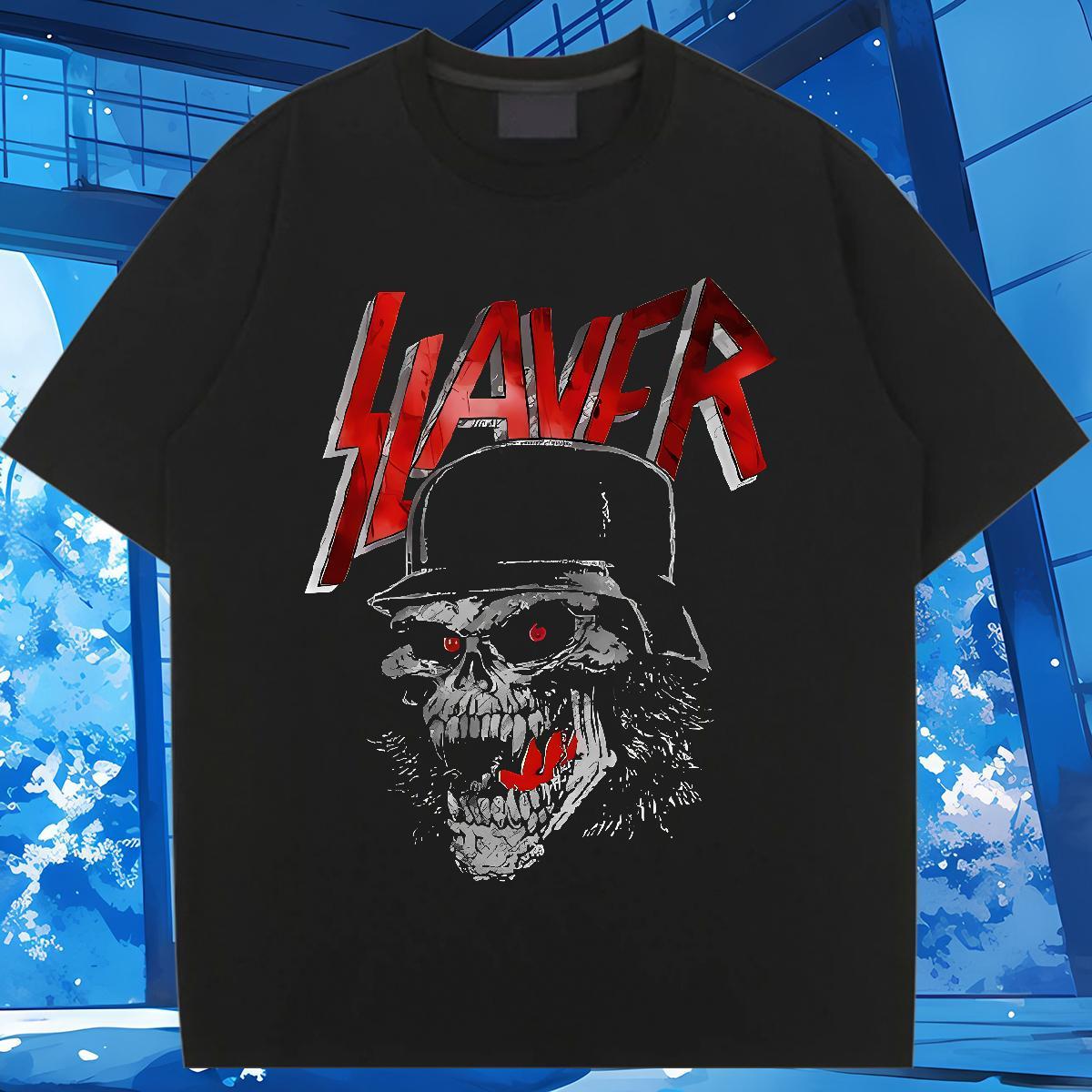 Comfortable Women Tshirts 230g 100% Cotton skull High Street Hip Hop Woman T Shirts Round Neck Short Sleeve Black White Tops Shirt